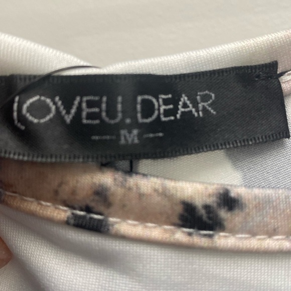 NWT LoveU Dear Animal Print Toe Shoulder Summer Blouse Size Medium - Picture 5 of 9